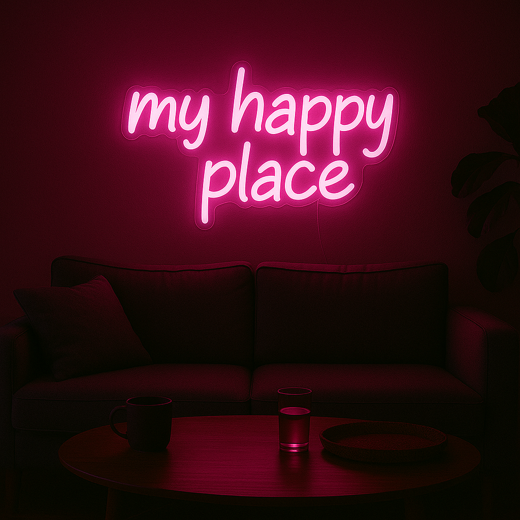 Panneau Néon UV My Happy Place