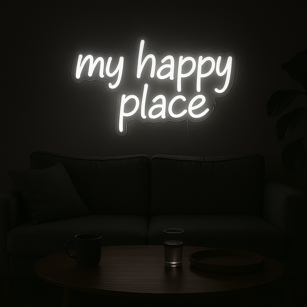 Panneau Néon UV My Happy Place